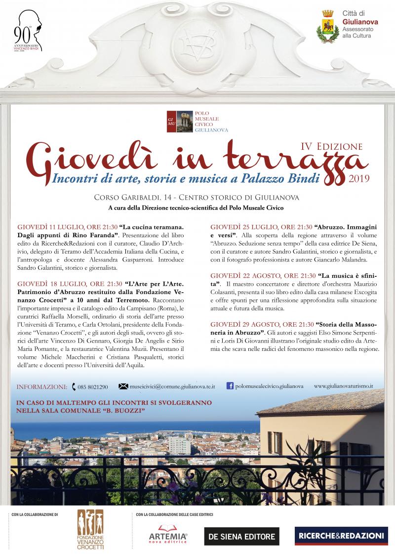 Giulianova: la quarta edizione del “Giovedì in terrazza” incontri di arte, storia e musica